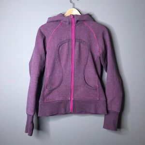 Lululemon scuba micro striped paris pink hoodie 6